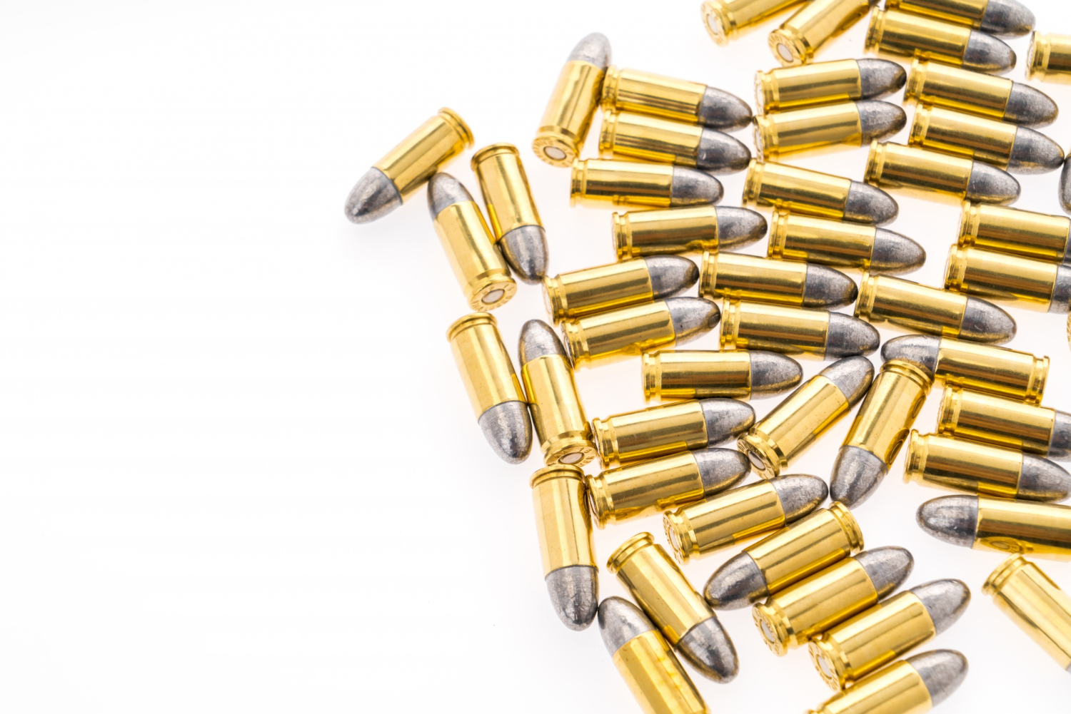 9mm bullet gun white background